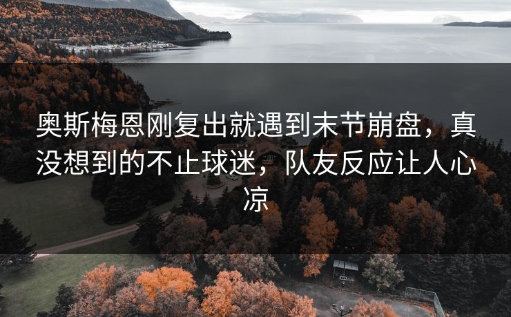 奥斯梅恩刚复出就遇到末节崩盘,真没想到的不止球迷,队友反应让人心凉 奥斯梅恩刚复出就遇到末节崩盘,真没想到的不止球迷,队友反应让人心凉