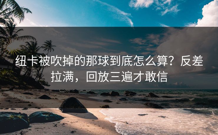 纽卡被吹掉的那球到底怎么算？反差拉满，回放三遍才敢信