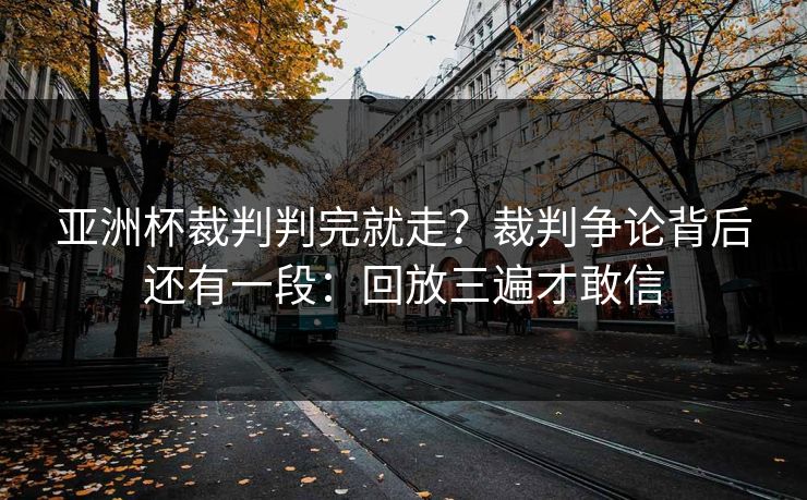 亚洲杯裁判判完就走？裁判争论背后还有一段：回放三遍才敢信
